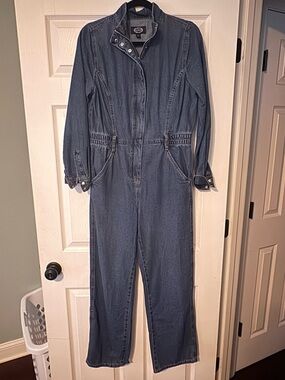 Liz Claiborne Denim Jumpsuit - Dark Blue